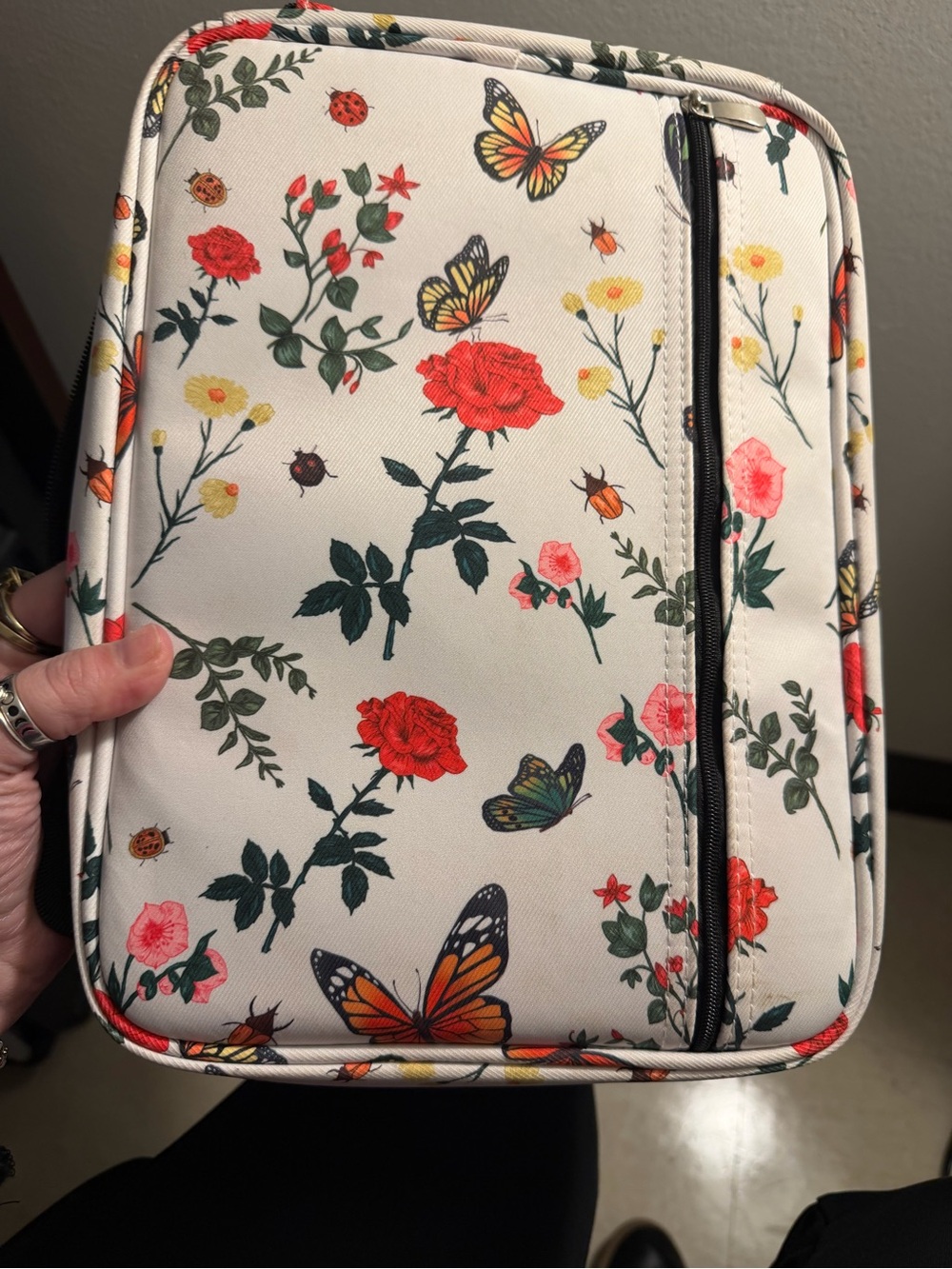 ZSCN Floral & Butterfly Pen Case - White Background - Picture 6 of 7